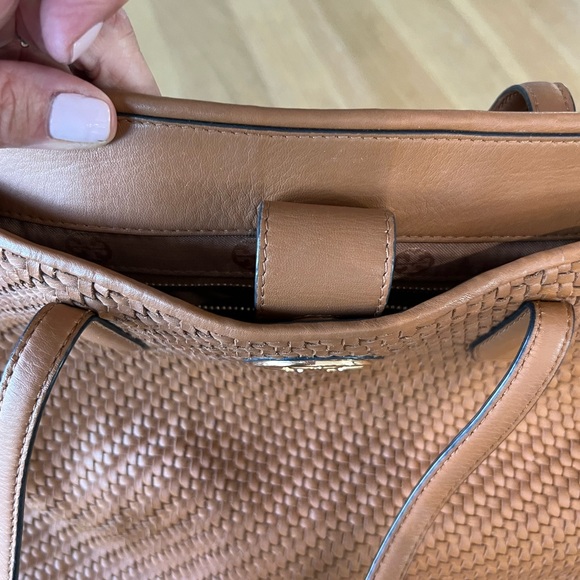 Tory Burch Weave Leather Tote - Tan - Picture 8 of 11